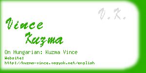 vince kuzma business card